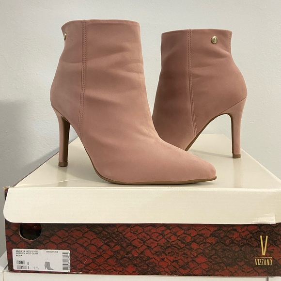 [VIZZANO] Nobuck Nice Glam ROSA heel bootie. Size 7. - Picture 9 of 15